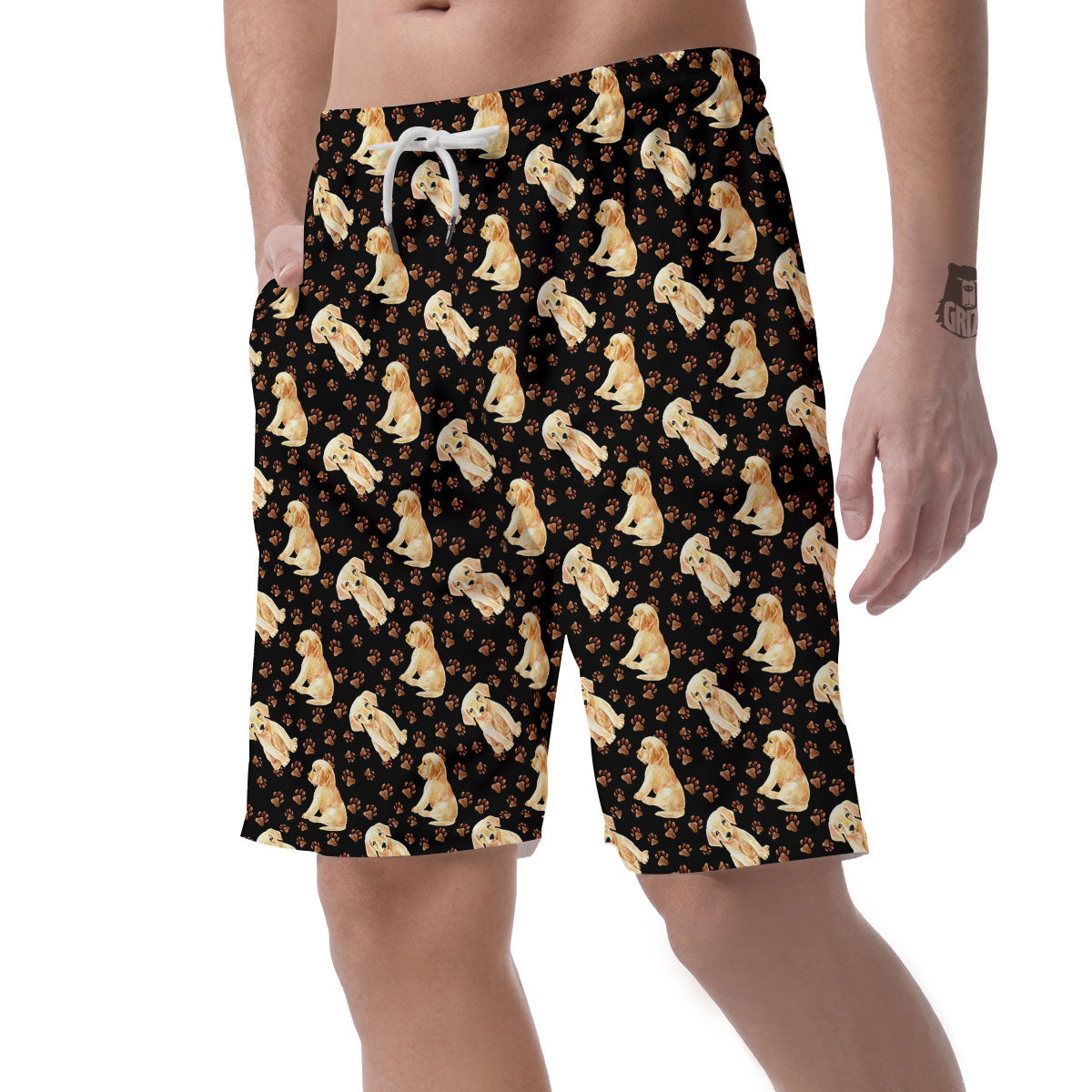 Puppy Labrador Retriever Print Pattern Men's Shorts-grizzshop