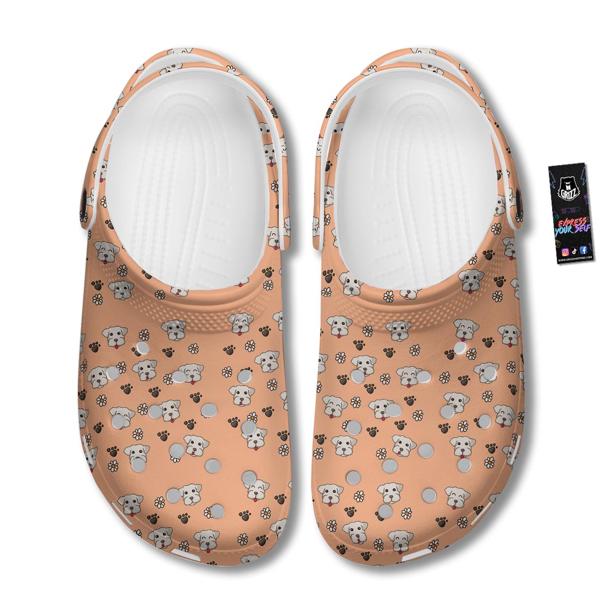 Puppy Shih Tzu Print Pattern Clog-grizzshop