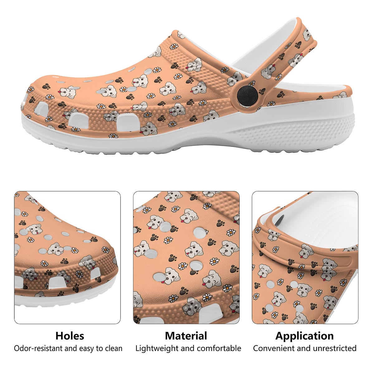 Puppy Shih Tzu Print Pattern Clog-grizzshop
