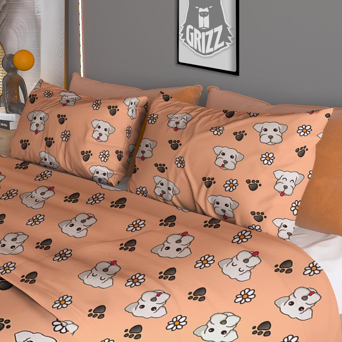Portrait Wolf Watercolor Print Duvet Cover Bedding Set