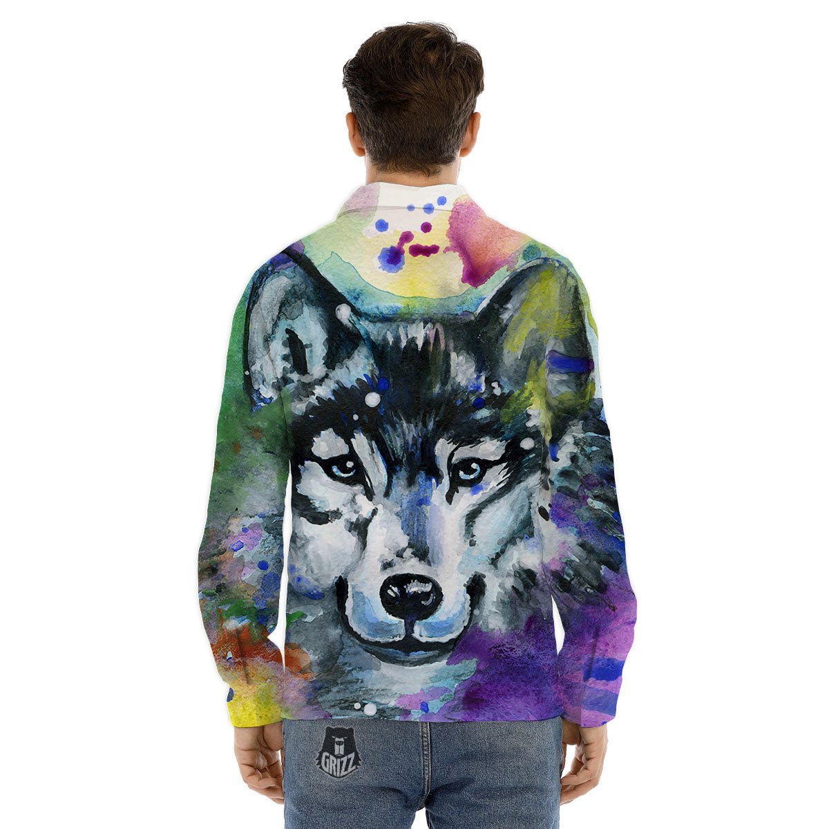 Puppy Shih Tzu Print Pattern Men's Dress Shirts-grizzshop