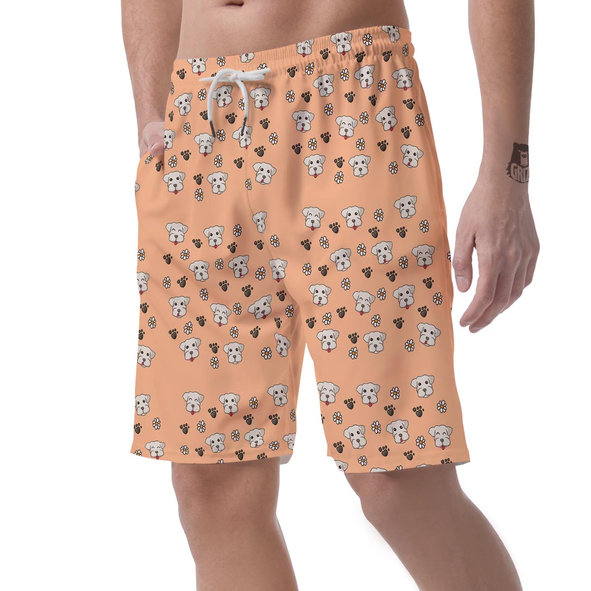 Puppy Shih Tzu Print Pattern Men's Shorts-grizzshop