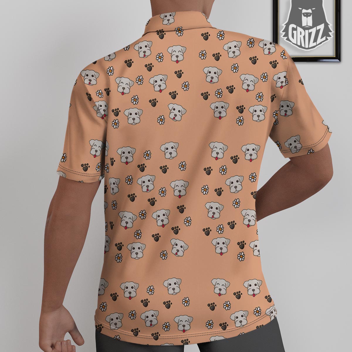 Puppy Shih Tzu Print Pattern Untucked Shirts-grizzshop