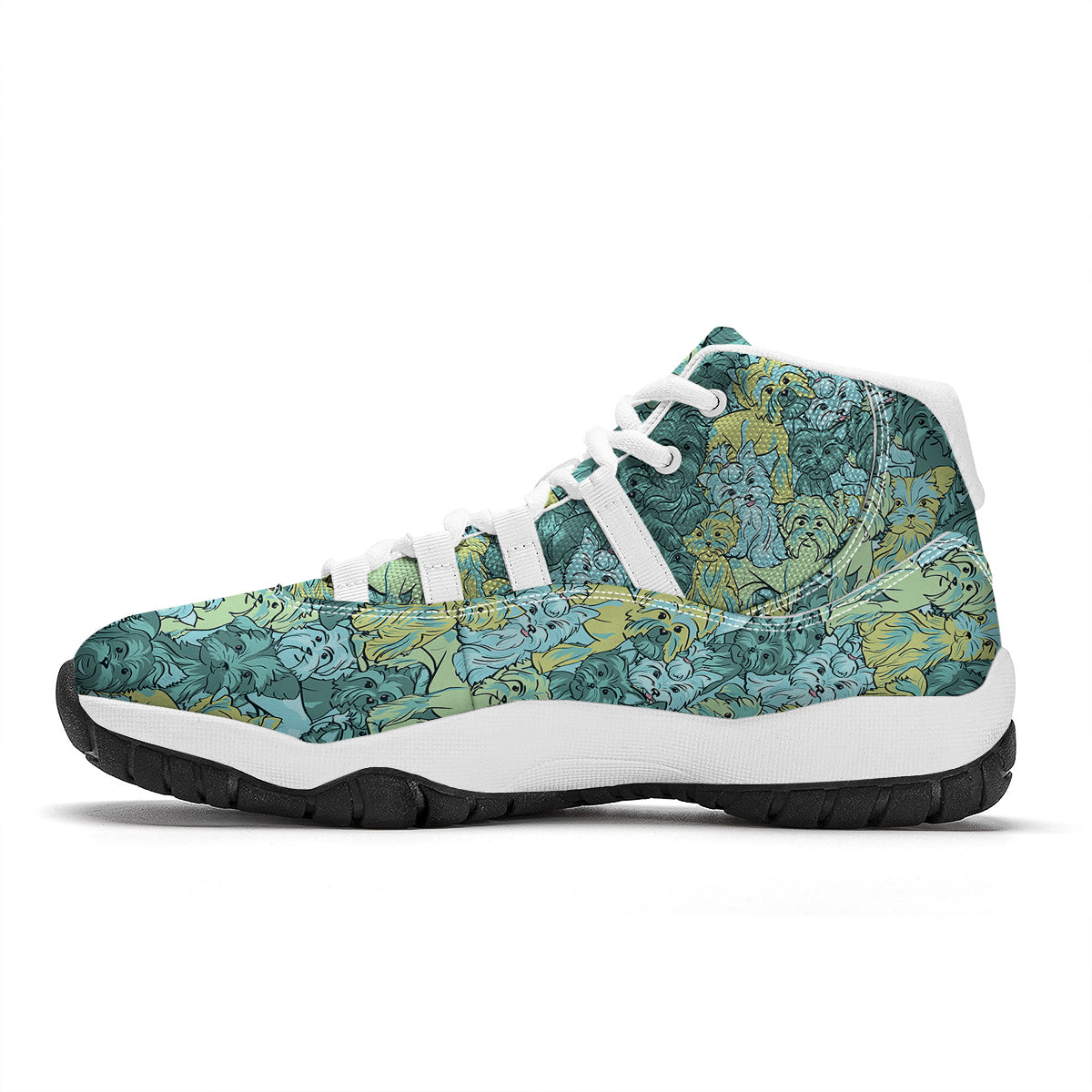 Puppy Yorkshire Terrier Dog Pattern Print White Bball Shoes-grizzshop