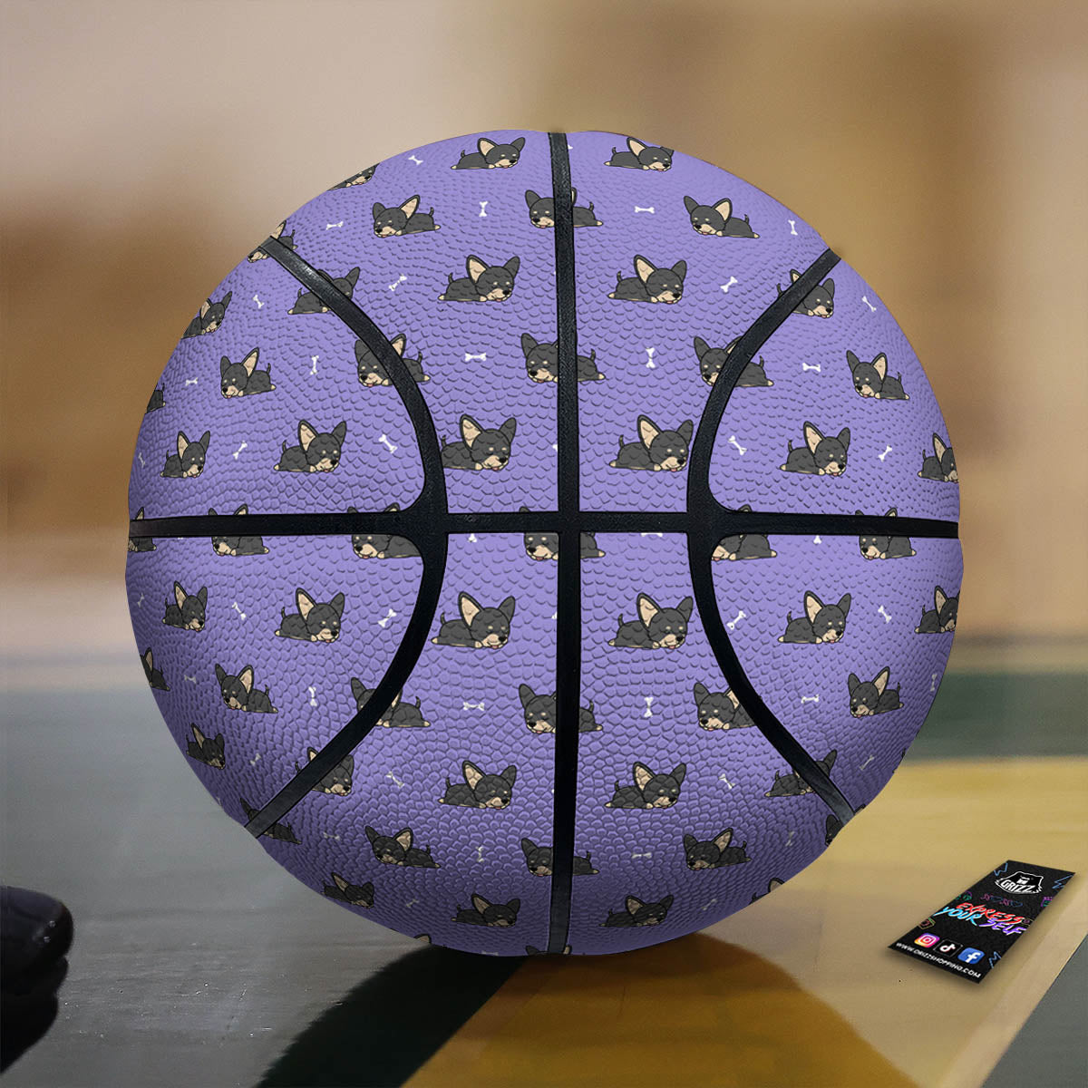 Puppy Chihuahua Print Pattern Basketball