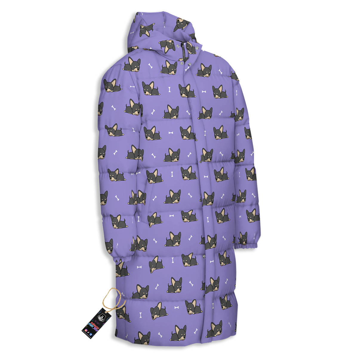 Puppy Chihuahua Print Pattern Long Down Jacket