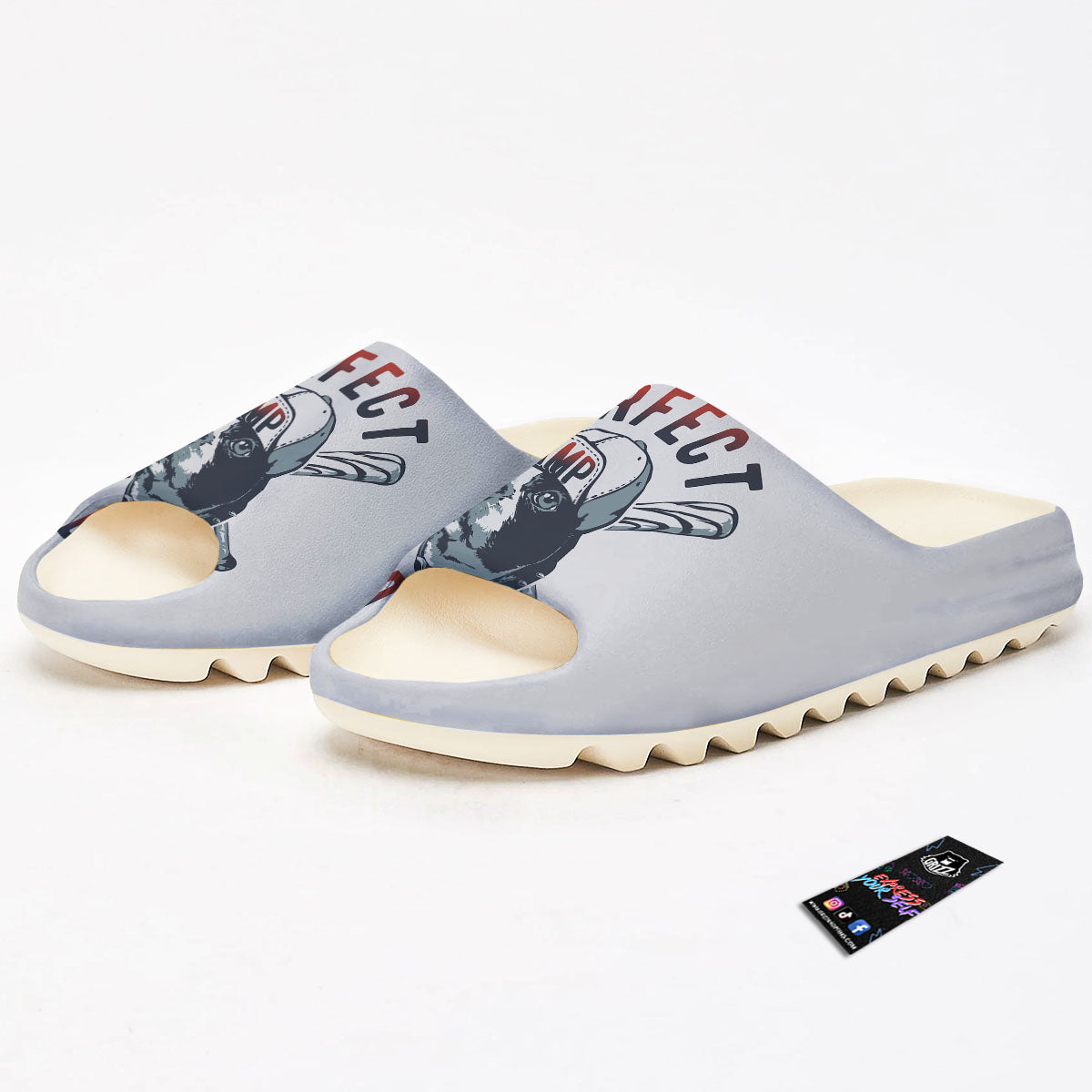 Puppy French Bulldog And Baseball Print Sandals-grizzshop