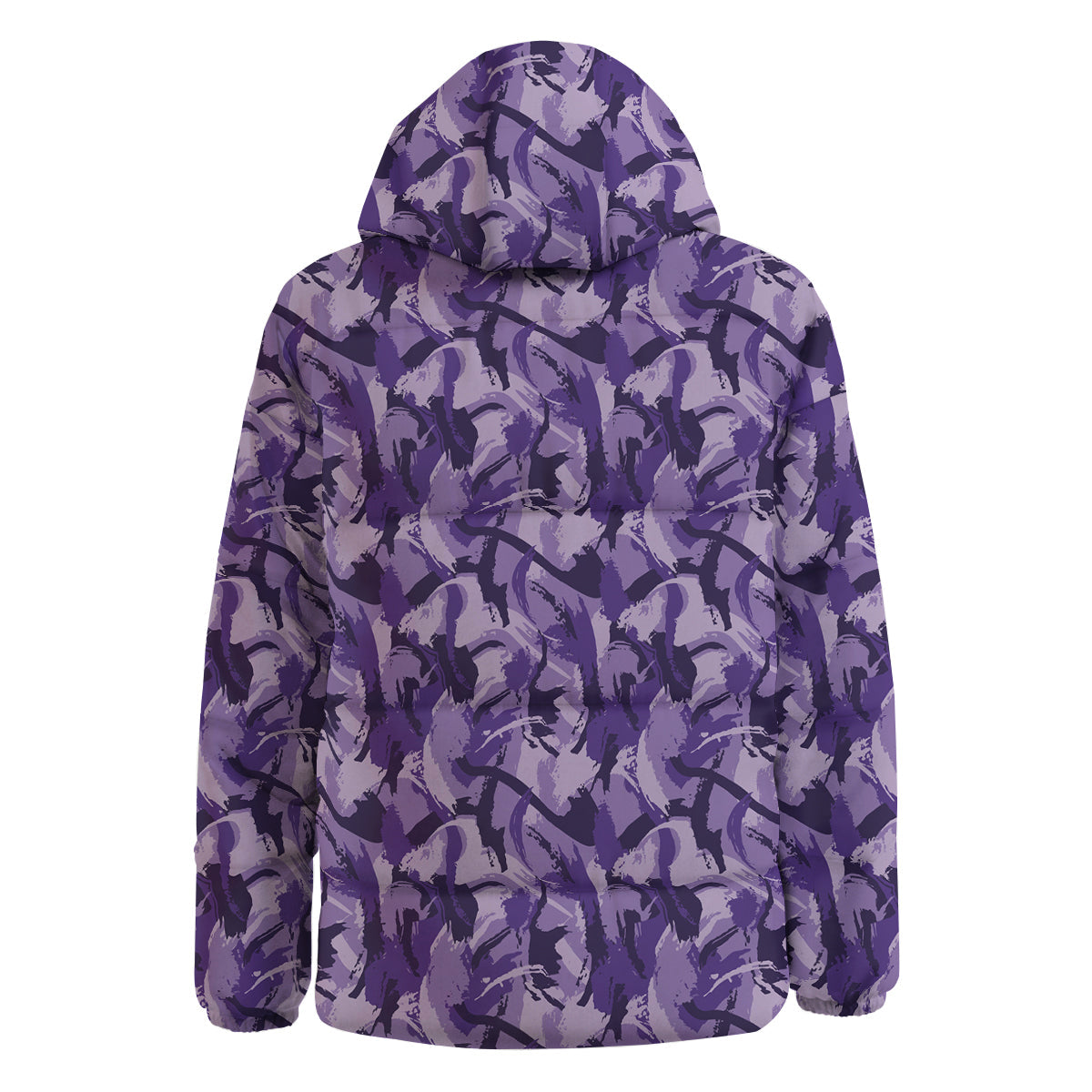 Purple Abstract Color Paint Print Down Jacket-grizzshop