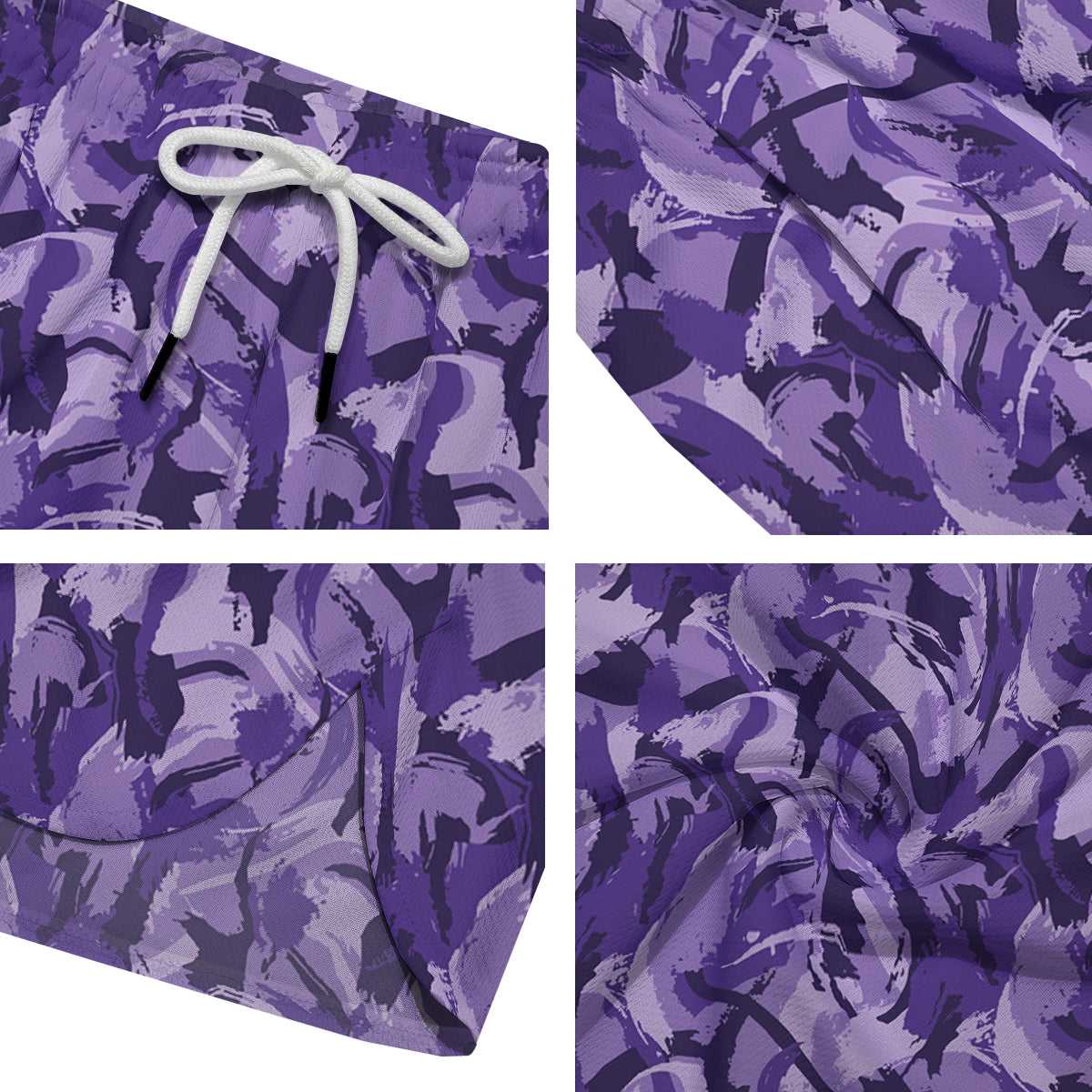 Purple Abstract Color Paint Print Men's Running Shorts-grizzshop
