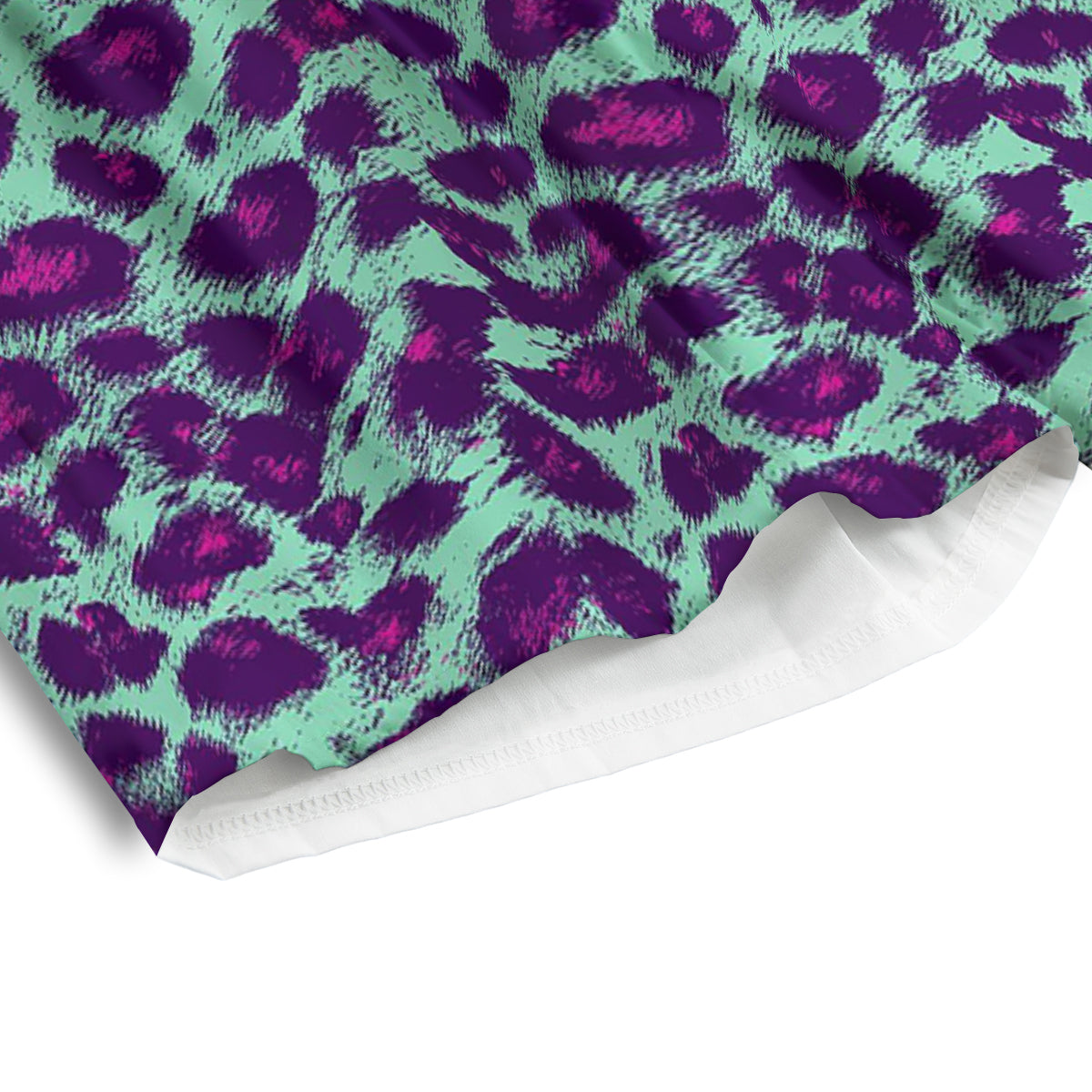Purple And Blue Neon Leopard Print Men's Athletic Shorts