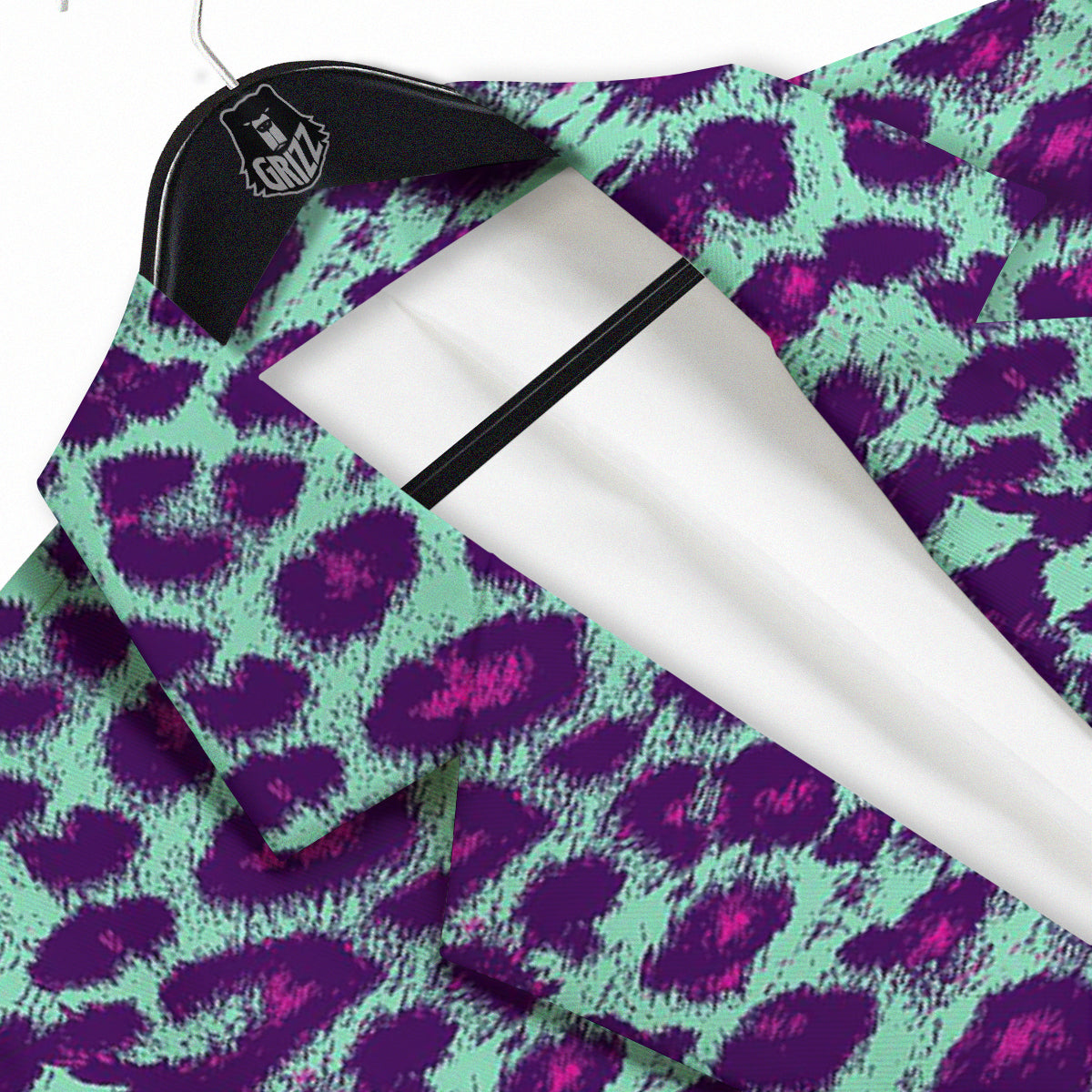 Purple And Blue Neon Leopard Print Men's Sport Coat-grizzshop