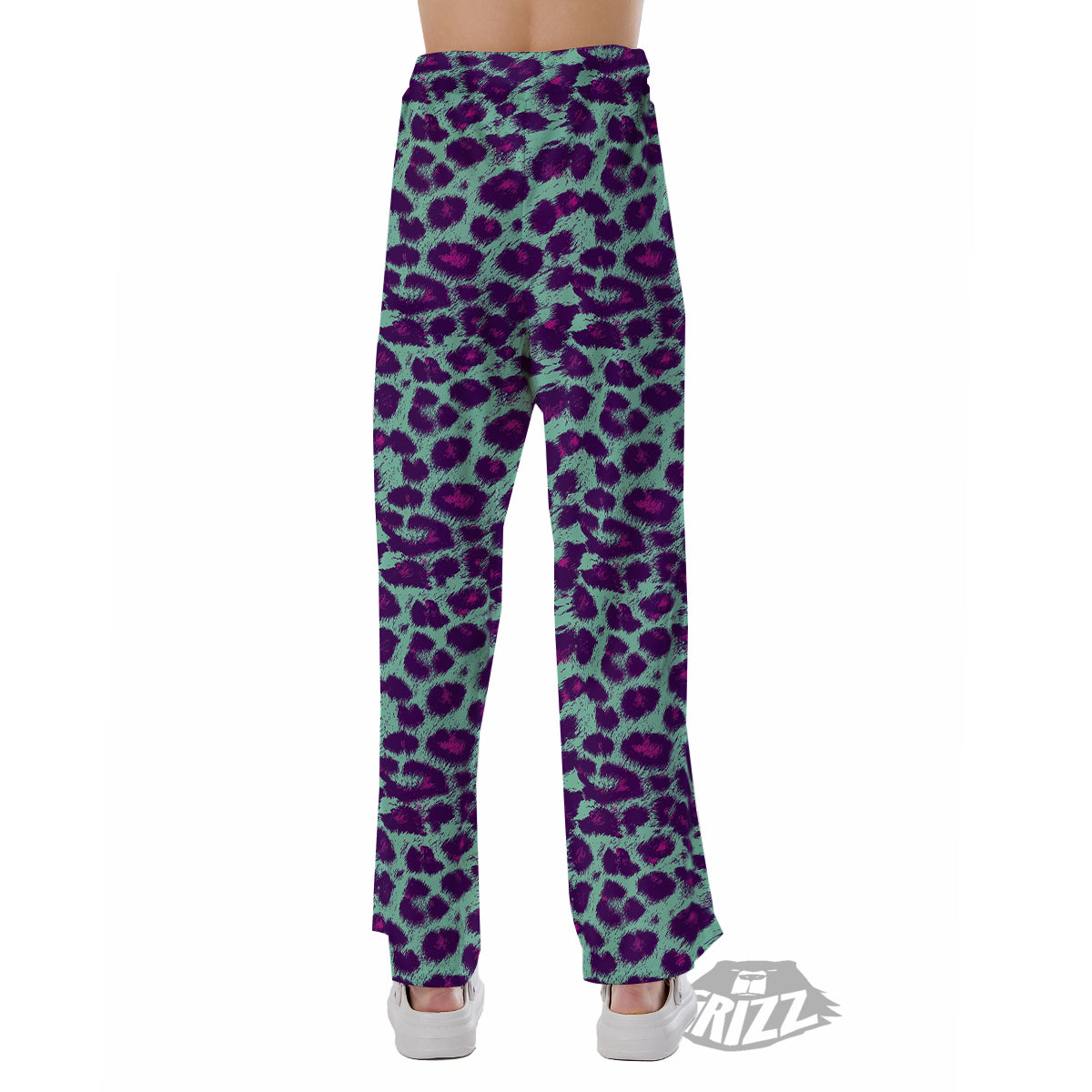 Purple And Blue Neon Leopard Print Pajama Pants-grizzshop