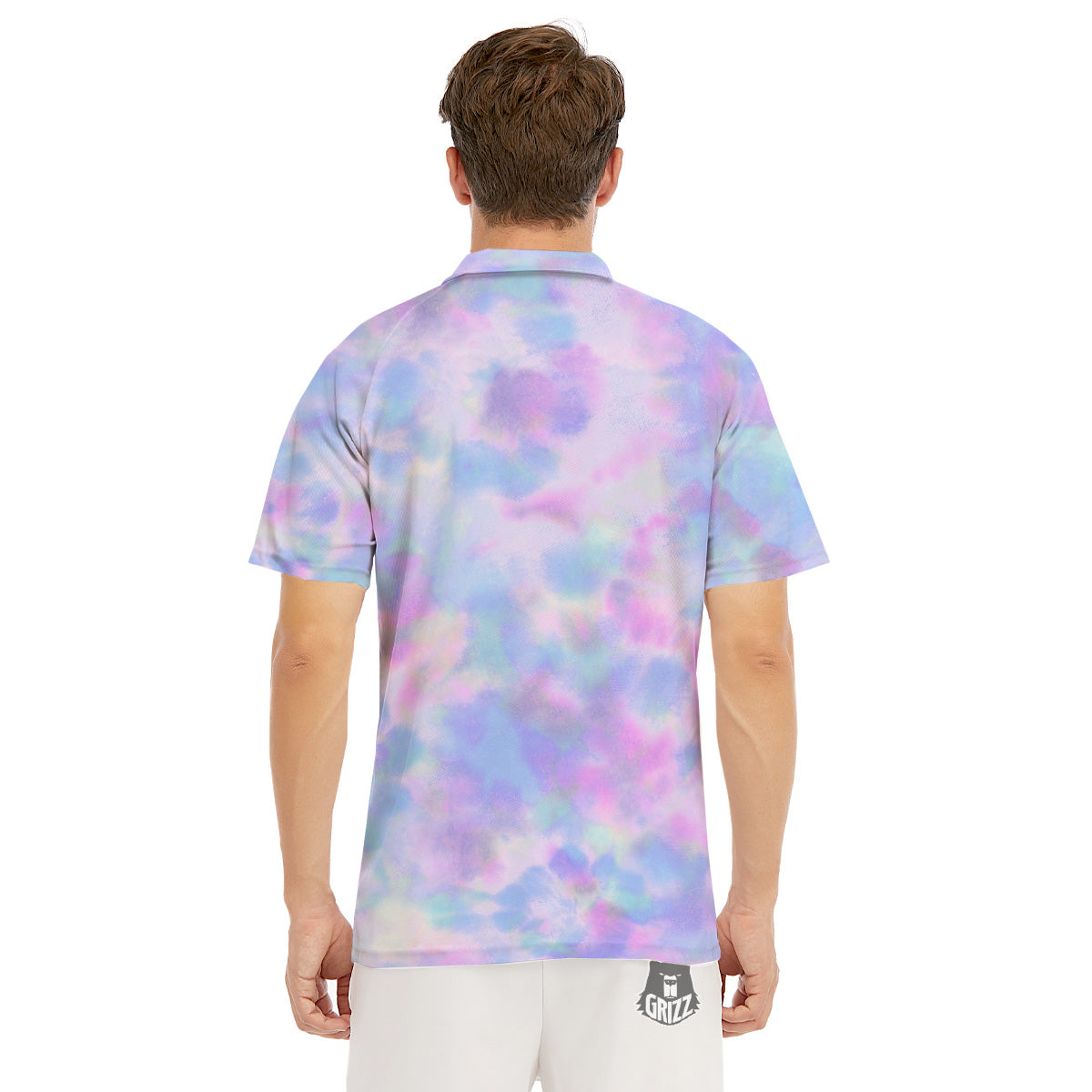 Purple And Blue Tie Dye Shibori Print Men's Golf Shirts-grizzshop