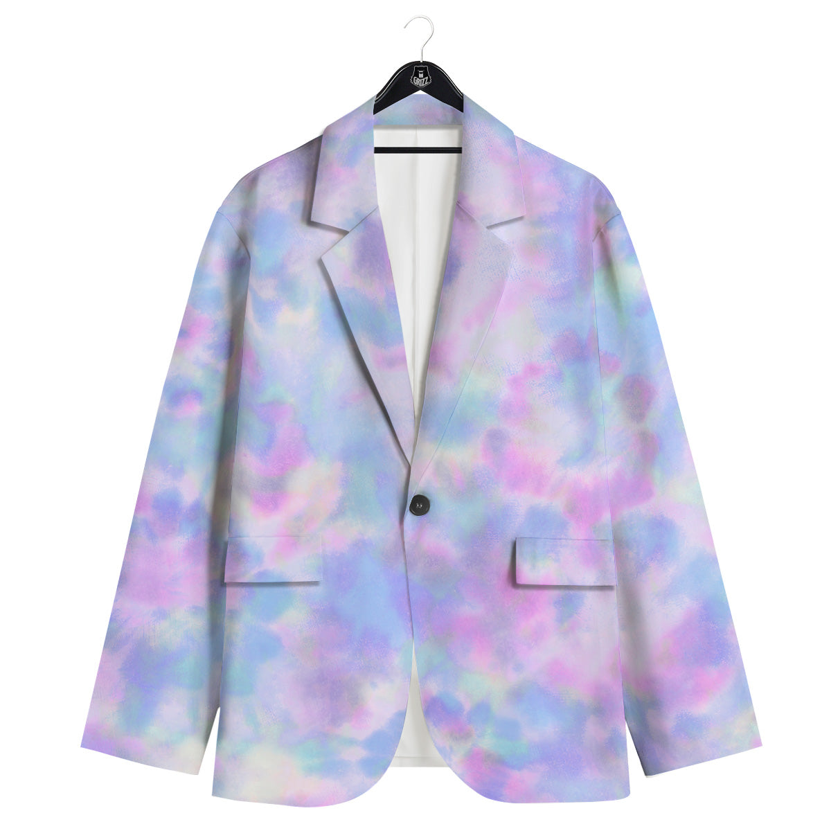 Purple And Blue Tie Dye Shibori Print Men's Sport Coat-grizzshop