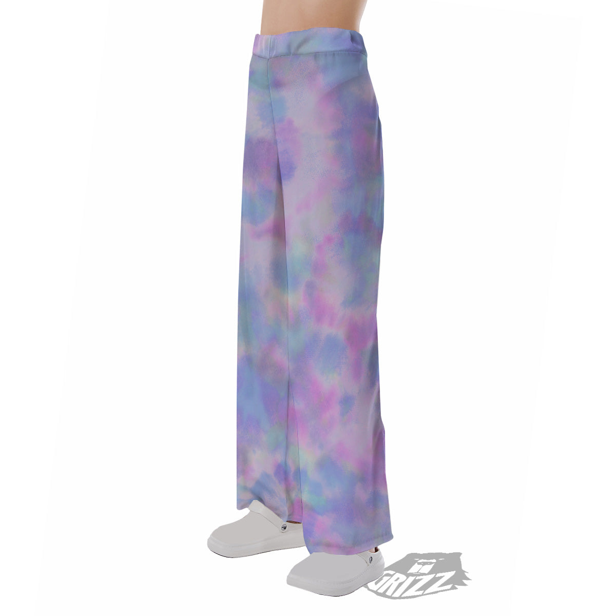 Purple And Blue Tie Dye Shibori Print Pajama Pants-grizzshop