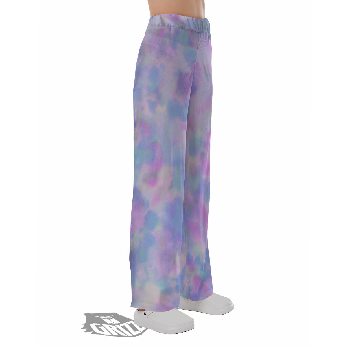 Purple And Blue Tie Dye Shibori Print Pajama Pants-grizzshop