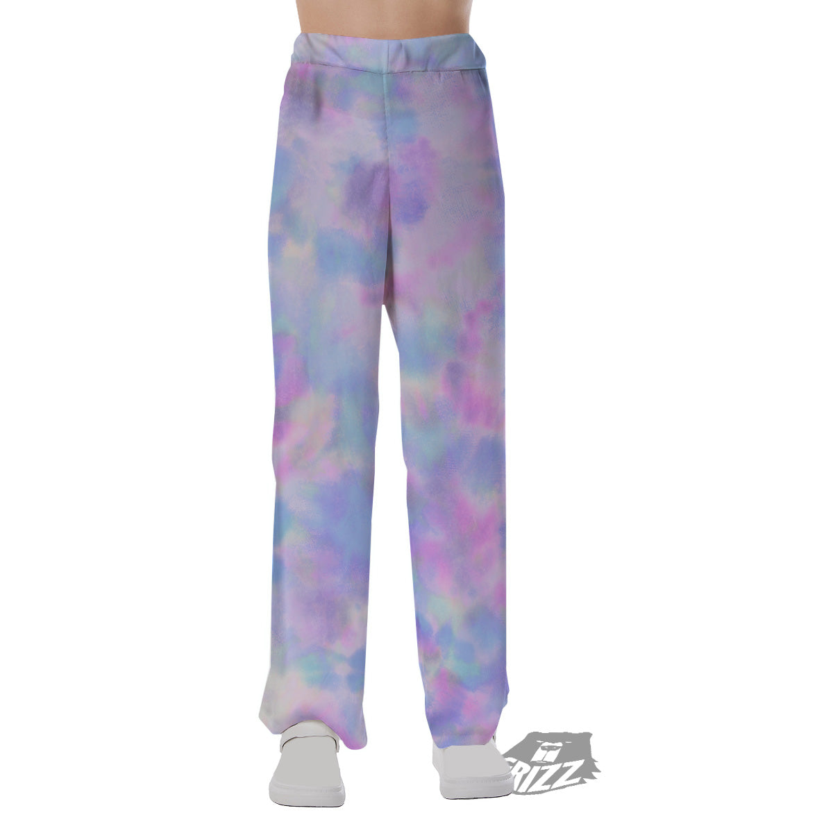 Purple And Blue Tie Dye Shibori Print Pajama Pants-grizzshop