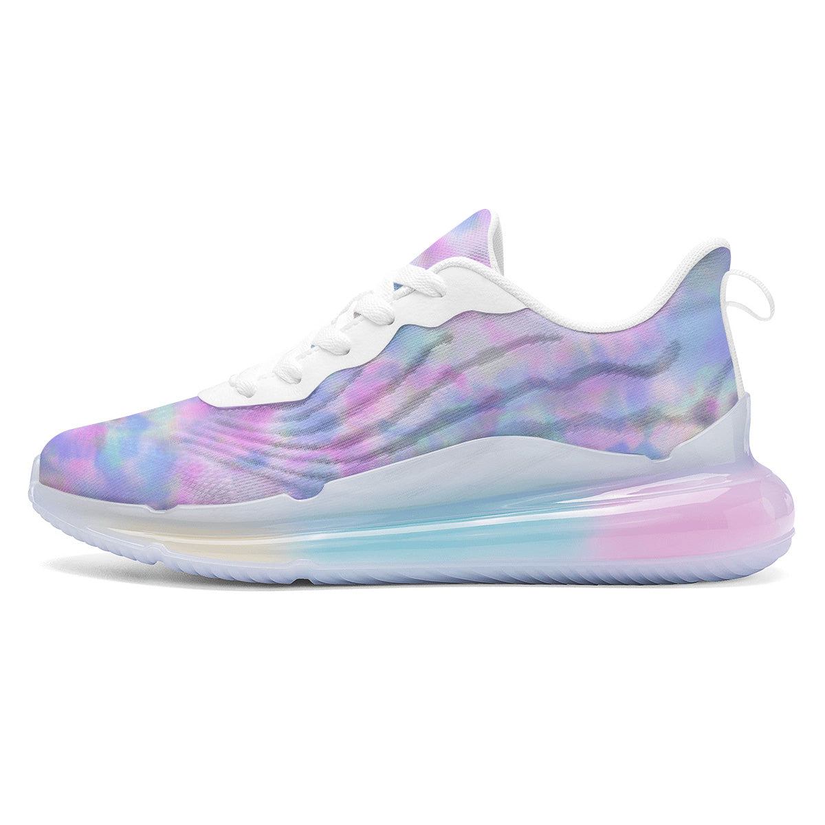 Purple And Blue Tie Dye Shibori Print Running Sneakers-grizzshop