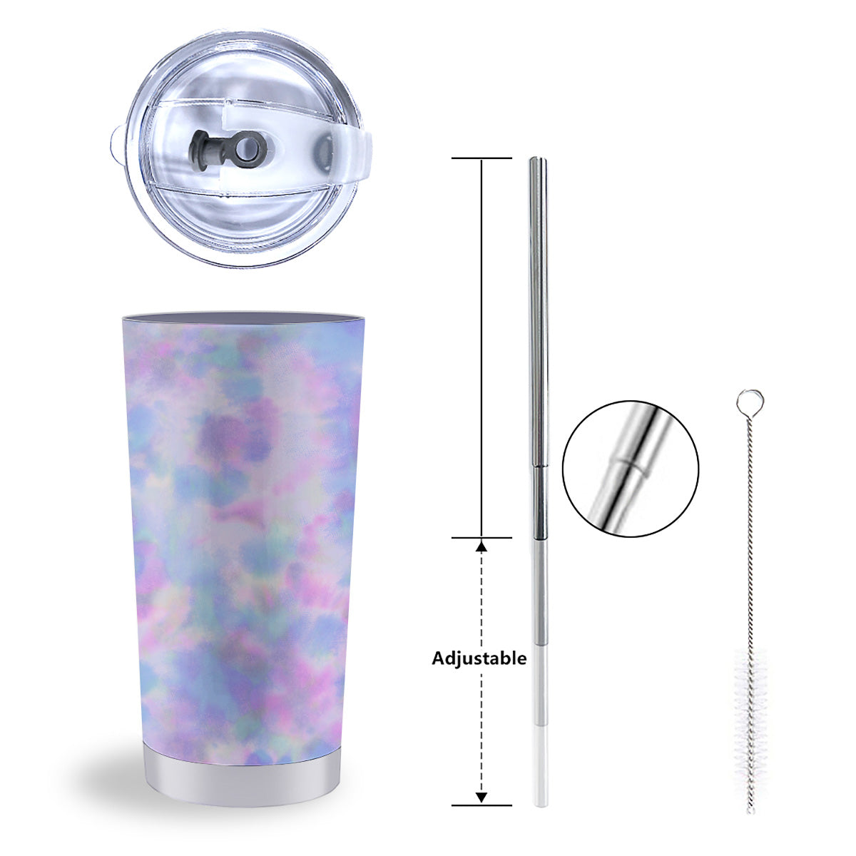 Purple And Blue Tie Dye Shibori Print Tumbler-grizzshop