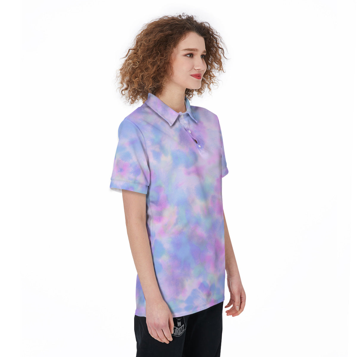Purple And Blue Tie Dye Shibori Print Women's Golf Shirts-grizzshop