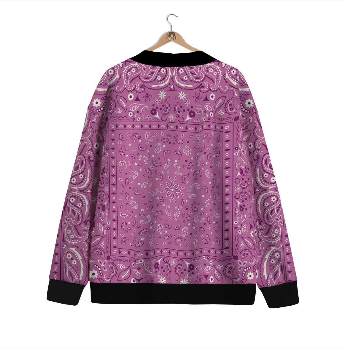 Purple Bandana Print Cardigan-grizzshop