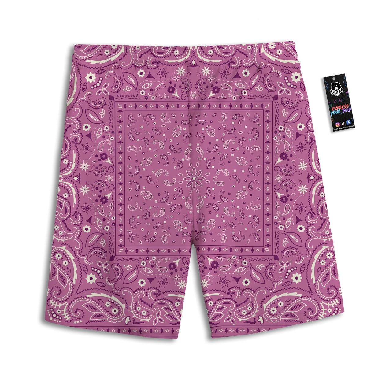 Purple Bandana Print Men's Athletic Shorts