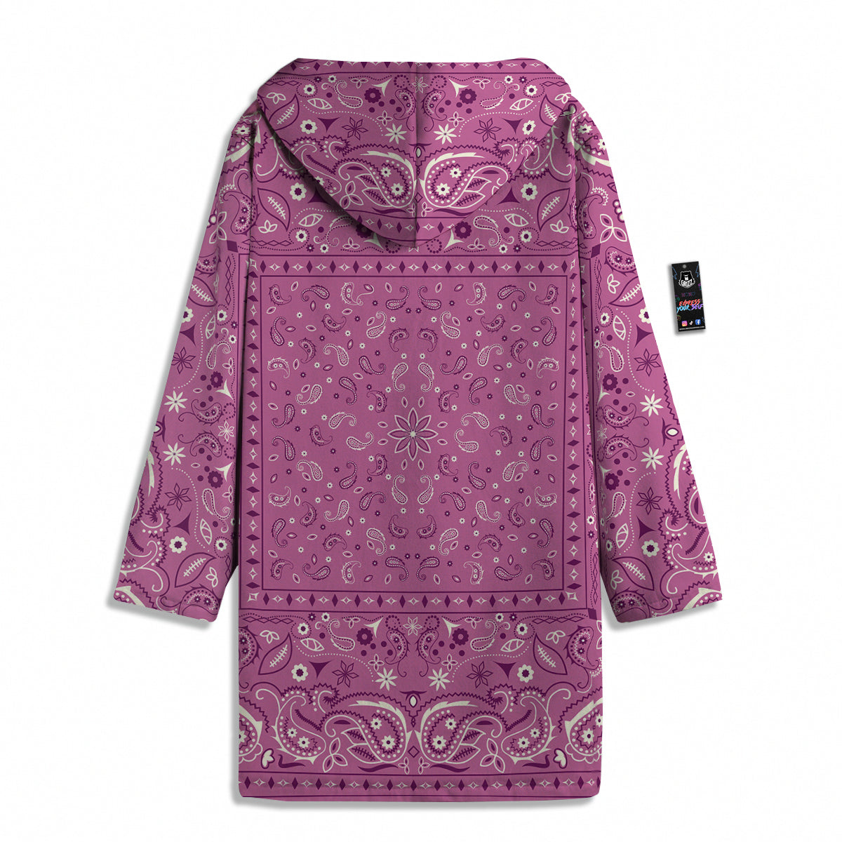 Purple Bandana Print Men's Windbreaker Jacket-grizzshop