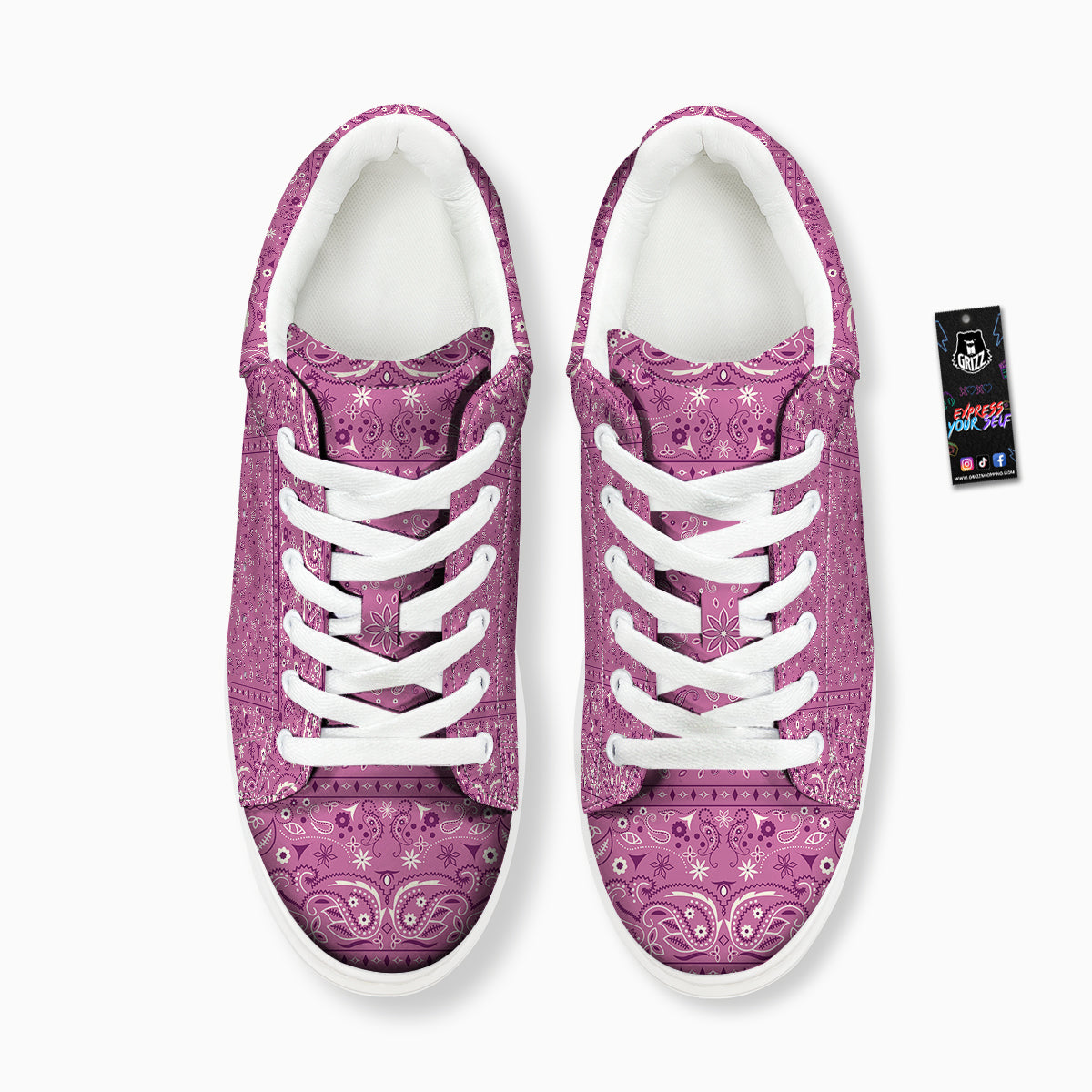 Purple Bandana Print Platform Shoes-grizzshop