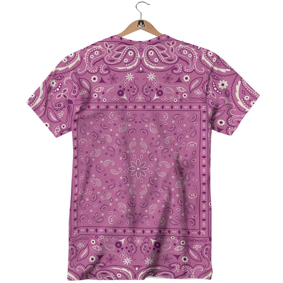 Purple Bandana Print T-Shirt-grizzshop