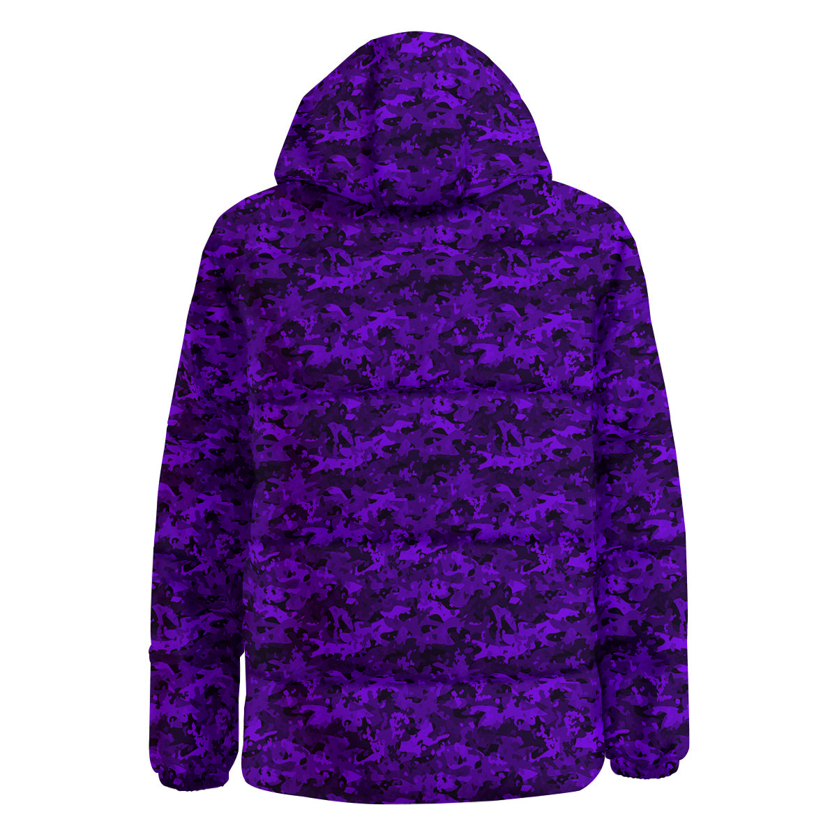 Purple Camouflage Dark Print Down Jacket-grizzshop