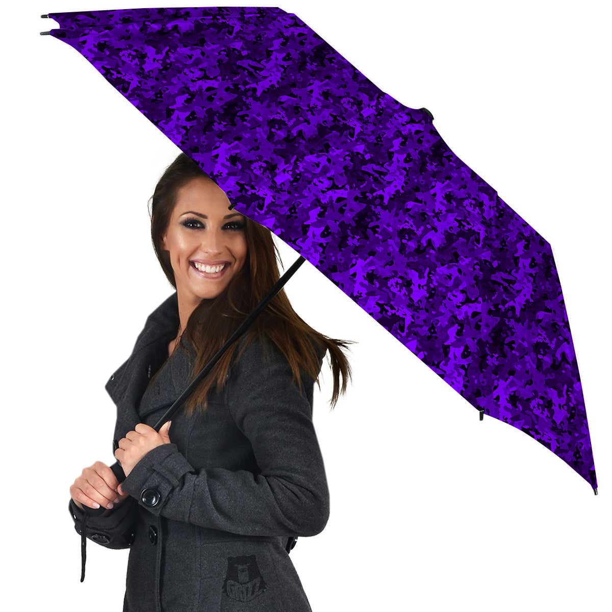 Purple Camouflage Dark Print Umbrella-grizzshop