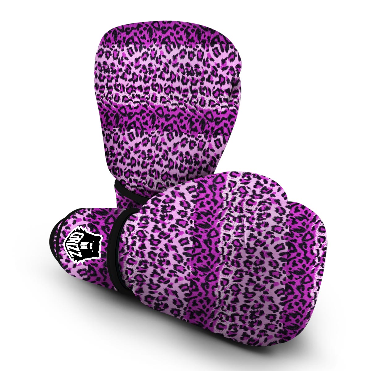 Purple Cheetah Leopard Pattern Print Boxing Gloves-grizzshop