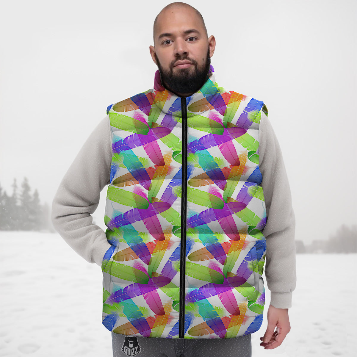 Purple Cheetah Leopard Pattern Print Down Vest-grizzshop