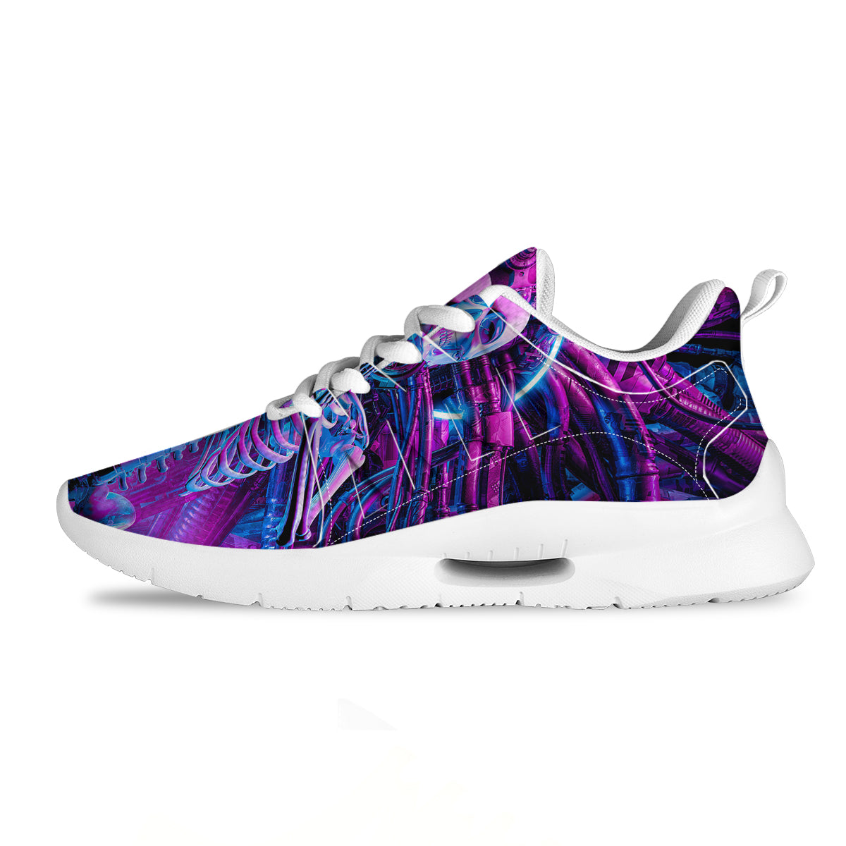 Purple Cyber Skeleton Print Tennis Shoes-grizzshop