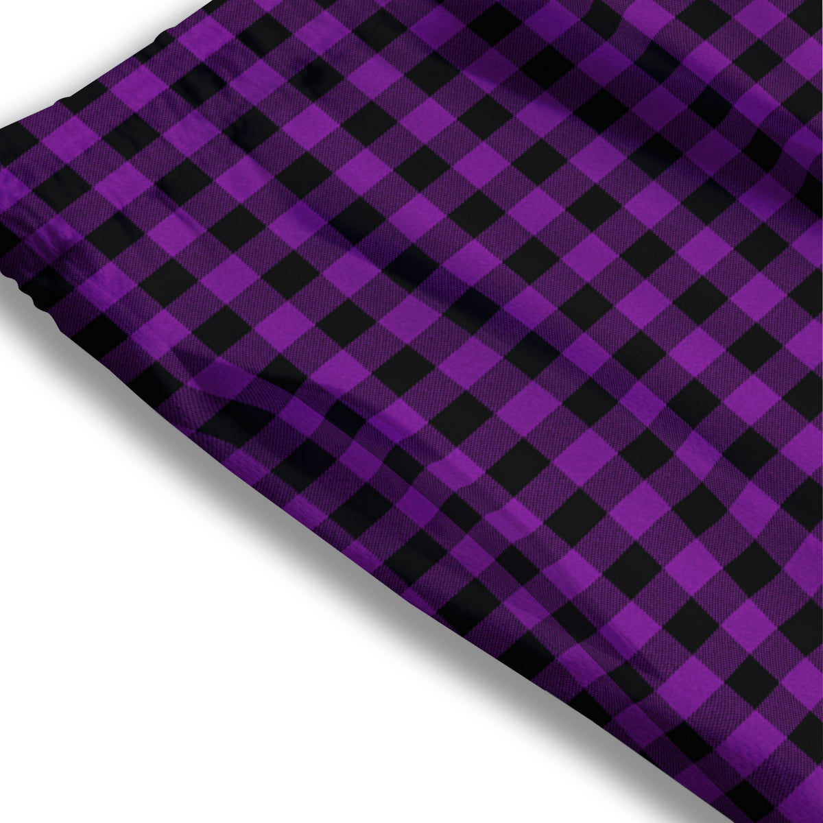 Purple Dark Check Print Pattern Mesh Shorts