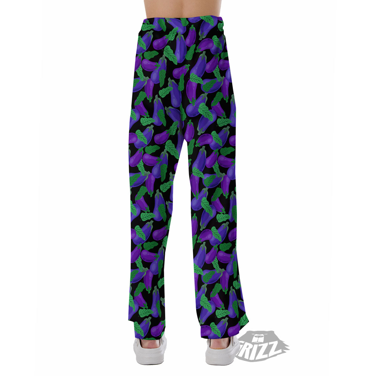 Purple Eggplant Print Pattern Pajama Pants-grizzshop