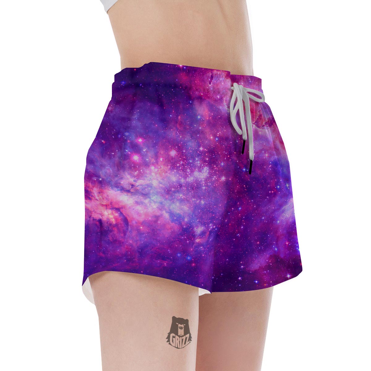 Purple Galaxy Space Women's Shorts-grizzshop