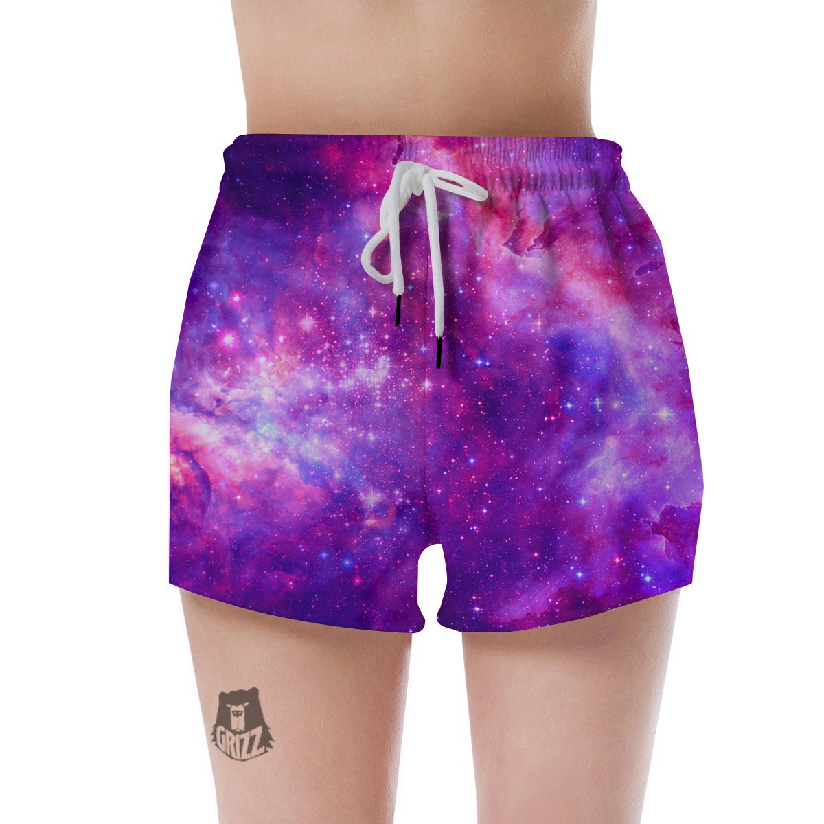 Purple Galaxy Space Women's Shorts-grizzshop