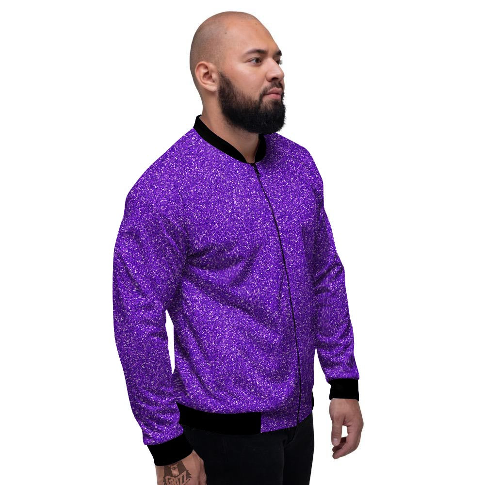 Purple Glitter Artwork Print Men's Bomber Jacket-grizzshop