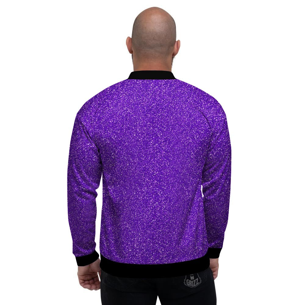 Purple Glitter Artwork Print Men's Bomber Jacket-grizzshop