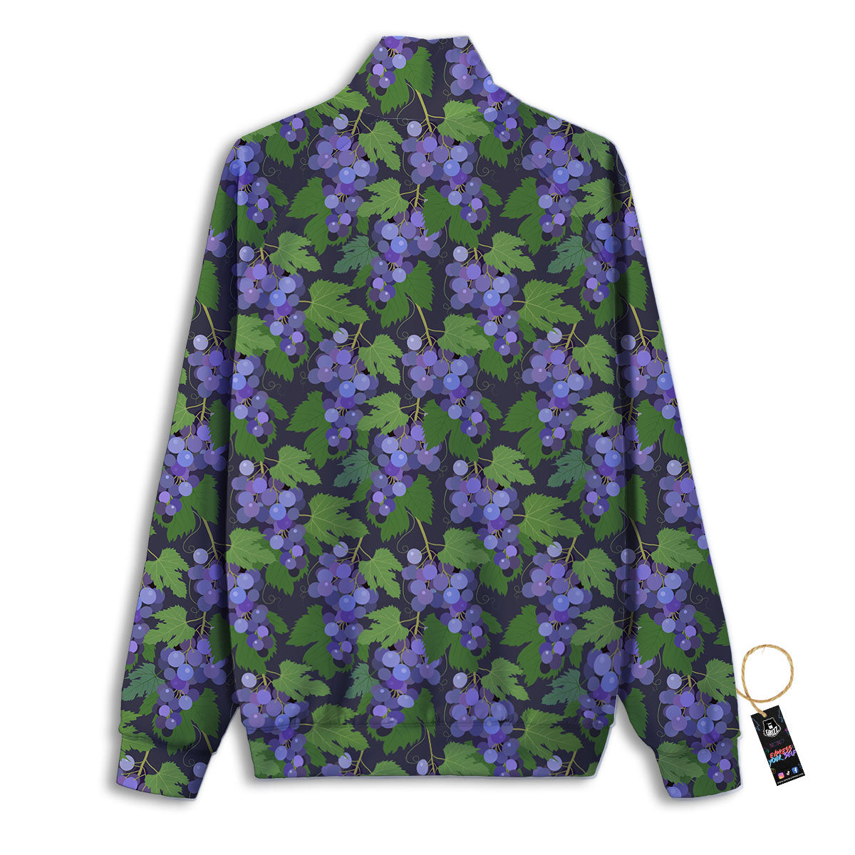 Purple Grapes Print Pattern Track Jacket-grizzshop