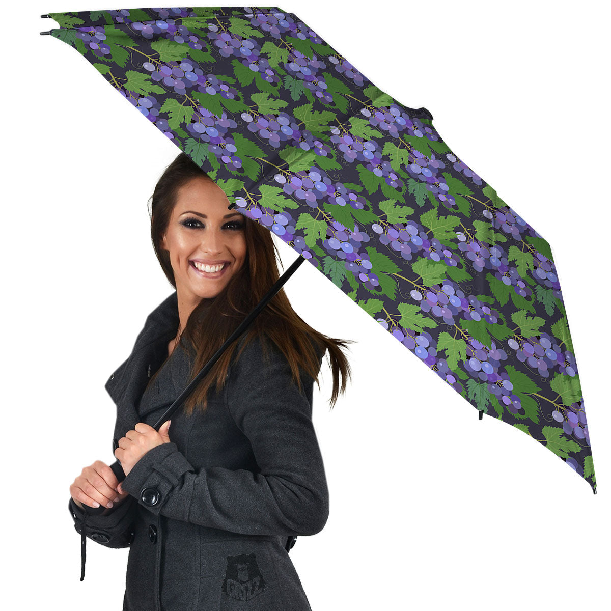 Purple Grapes Print Pattern Umbrella-grizzshop
