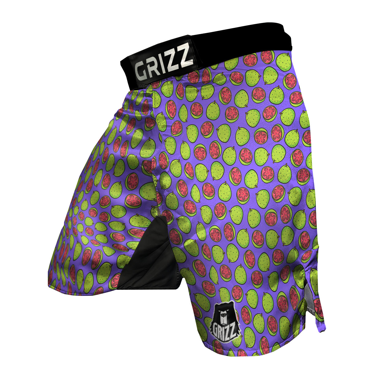 Purple Guava Print Pattern MMA Shorts-grizzshop