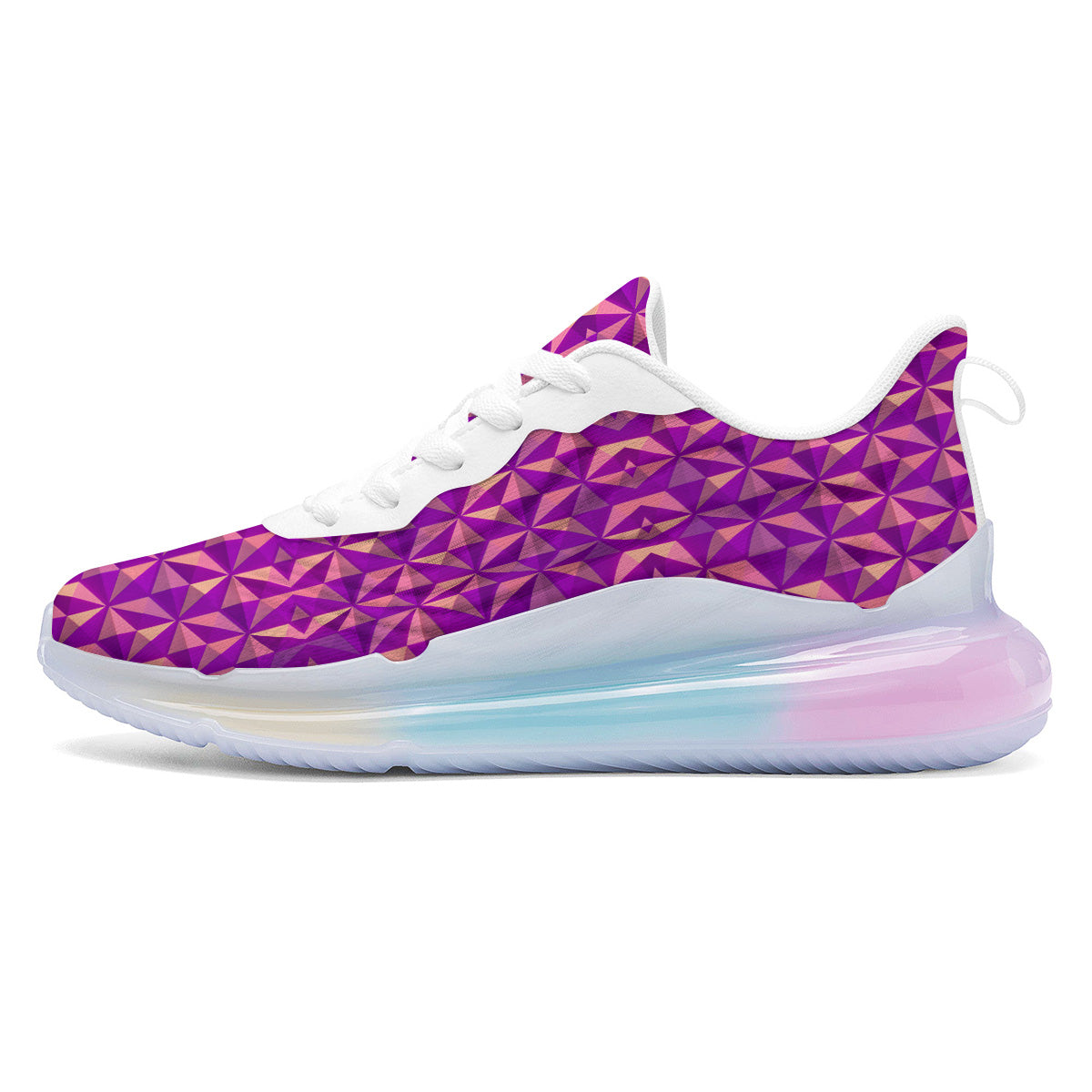 Purple Hexagonal Shape Print Pattern Running Sneakers-grizzshop