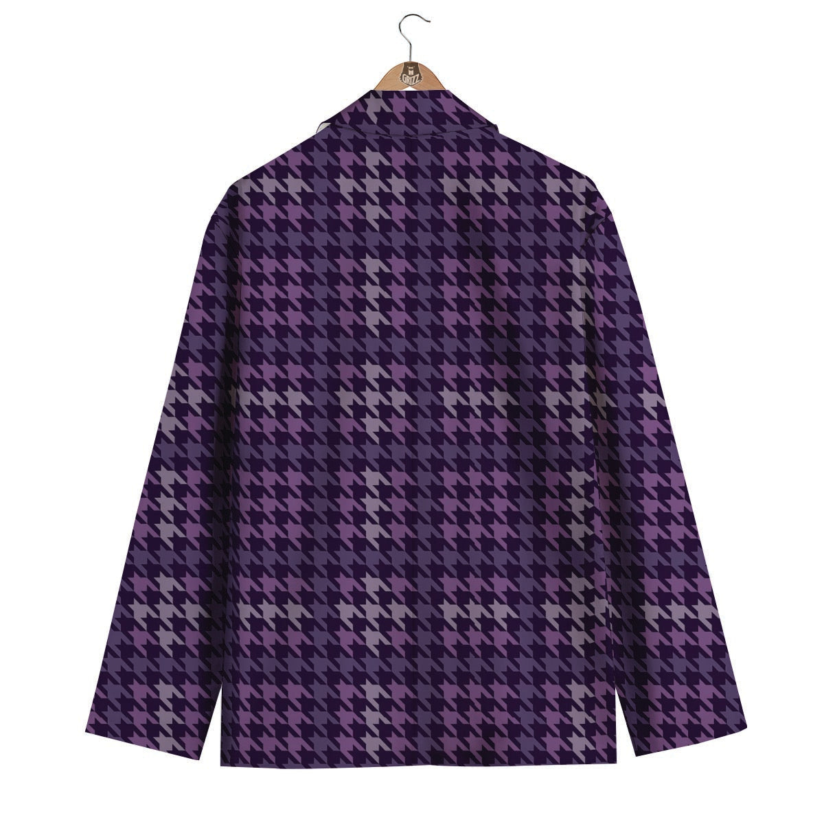 Purple Houndstooth Men's Blazer-grizzshop