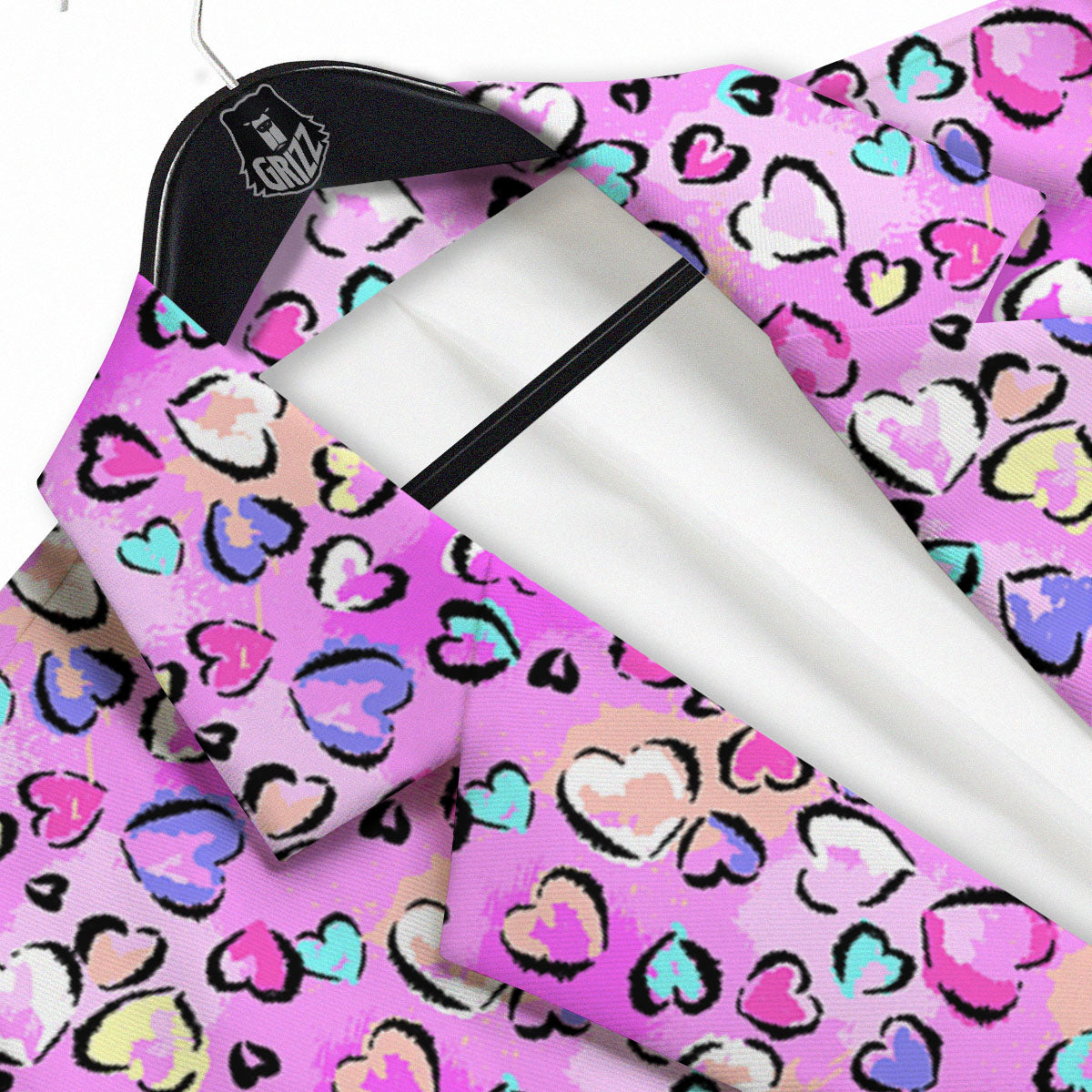 Purple Leopard Heart Colorful Print Pattern Men's Sport Coat-grizzshop