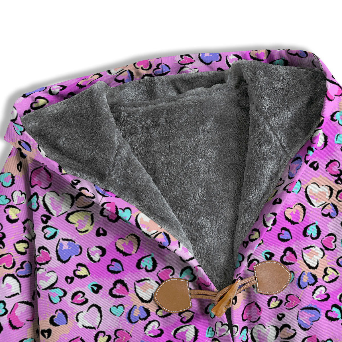 Purple Leopard Heart Colorful Print Pattern Men's Windbreaker Jacket-grizzshop