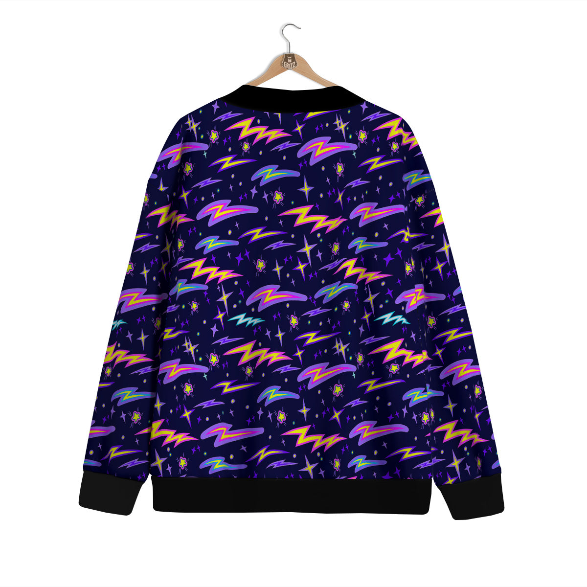 Purple Lightning Flashes Print Pattern Cardigan-grizzshop