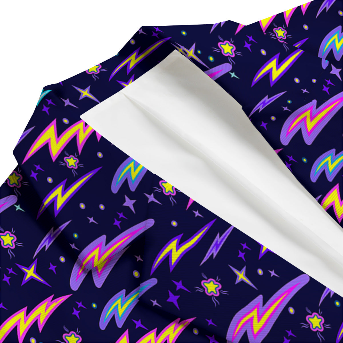 Purple Lightning Flashes Print Pattern Men's Blazer-grizzshop