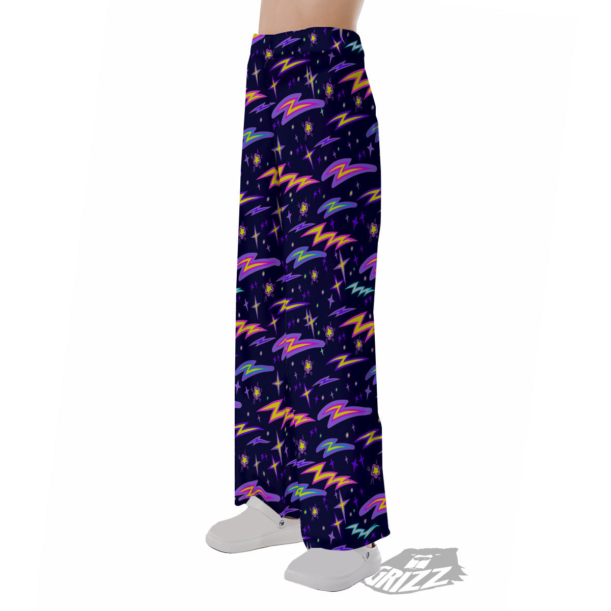 Purple Lightning Flashes Print Pattern Pajama Pants-grizzshop